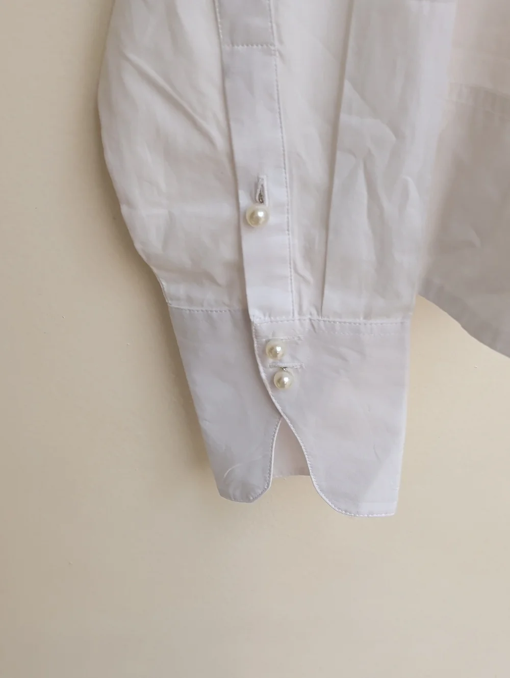 Pretty White With Pearls J. Crew Blouse